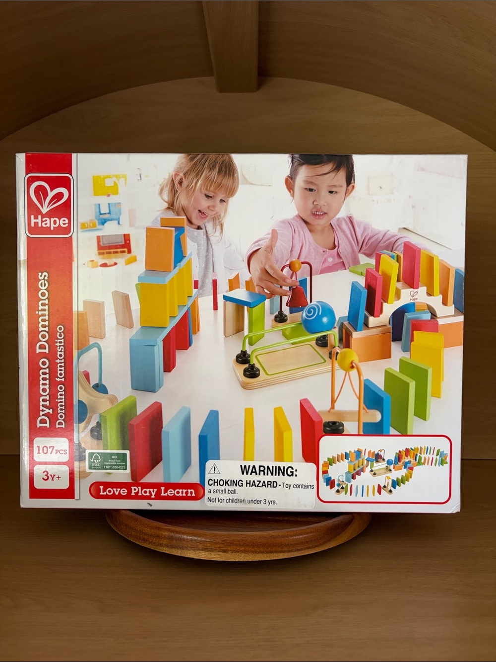 NIB• Hape Wooden Dynamo Dominoes Set | 107 Pieces | 3+